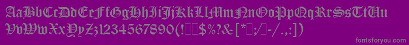 Fonte OldEnglishLetPlain.1.0 – fontes cinzas em um fundo violeta