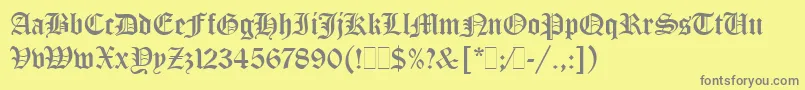 Шрифт OldEnglishLetPlain.1.0 – серые шрифты на жёлтом фоне