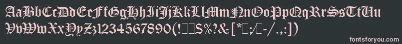 Fonte OldEnglishLetPlain.1.0 – fontes rosa em um fundo preto