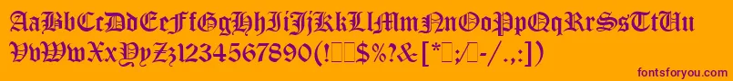 Police OldEnglishLetPlain.1.0 – polices violettes sur fond orange