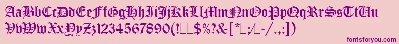 OldEnglishLetPlain.1.0-Schriftart – Violette Schriften auf rosa Hintergrund