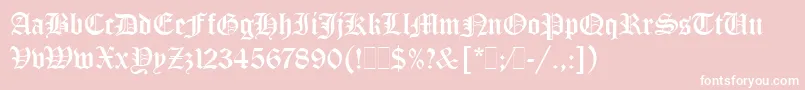 OldEnglishLetPlain.1.0-Schriftart – Weiße Schriften auf rosa Hintergrund