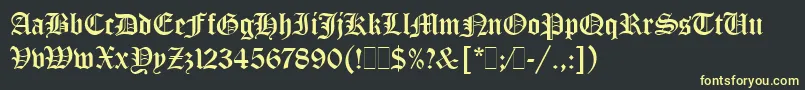 OldEnglishLetPlain.1.0-Schriftart – Gelbe Schriften auf schwarzem Hintergrund