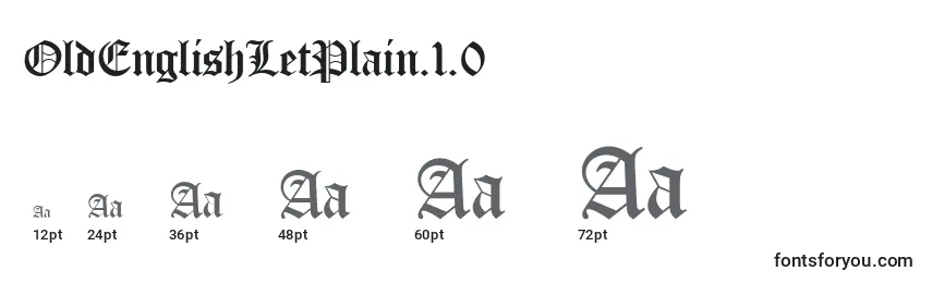 OldEnglishLetPlain.1.0 Font Sizes