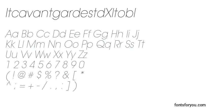 ItcavantgardestdXltoblフォント–アルファベット、数字、特殊文字