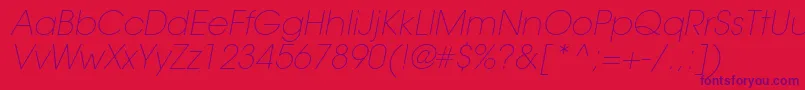 ItcavantgardestdXltobl Font – Purple Fonts on Red Background