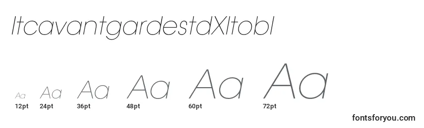 ItcavantgardestdXltobl Font Sizes