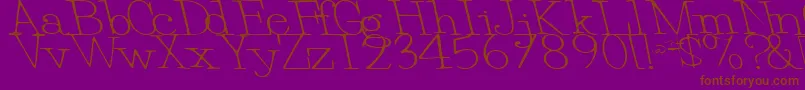 Police EggRegularTtstd – polices brunes sur fond violet