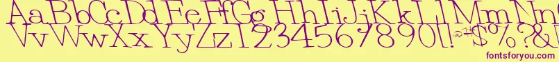 EggRegularTtstd Font – Purple Fonts on Yellow Background