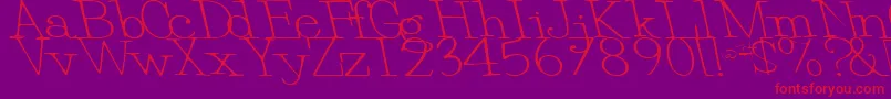 EggRegularTtstd-Schriftart – Rote Schriften auf violettem Hintergrund