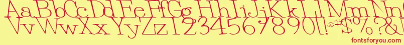 EggRegularTtstd Font – Red Fonts on Yellow Background