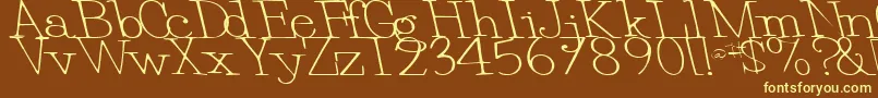 EggRegularTtstd Font – Yellow Fonts on Brown Background