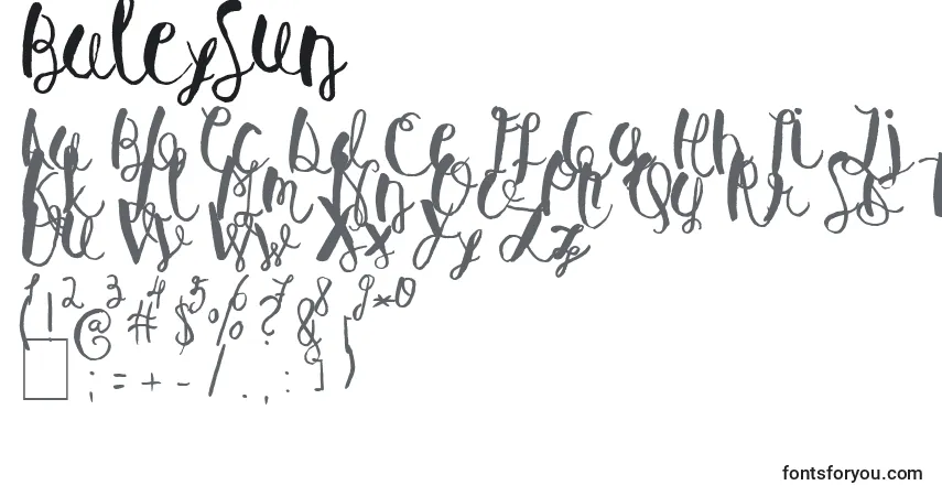 BaleySun Font – alphabet, numbers, special characters
