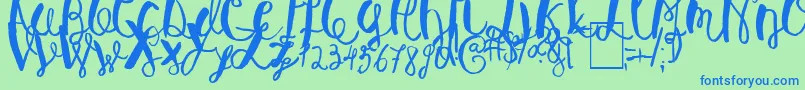 BaleySun Font – Blue Fonts on Green Background