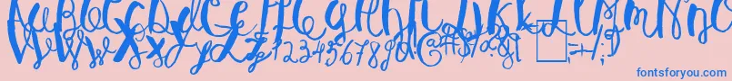 BaleySun-fontti – siniset fontit vaaleanpunaisella taustalla