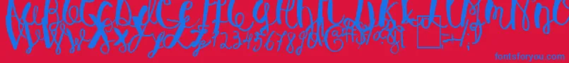 BaleySun Font – Blue Fonts on Red Background