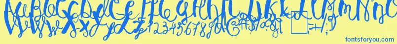 BaleySun Font – Blue Fonts on Yellow Background