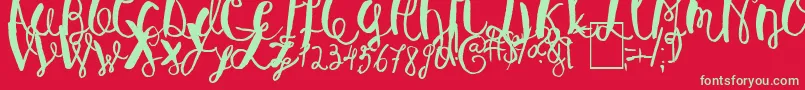 BaleySun Font – Green Fonts on Red Background