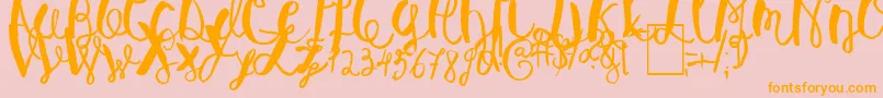 BaleySun-Schriftart – Orangefarbene Schriften auf rosa Hintergrund