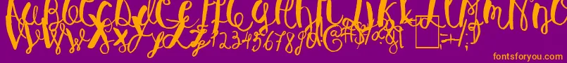 BaleySun Font – Orange Fonts on Purple Background