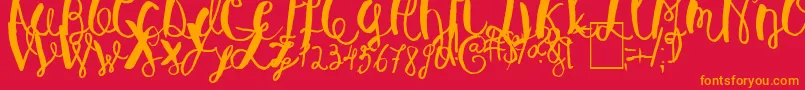 BaleySun Font – Orange Fonts on Red Background