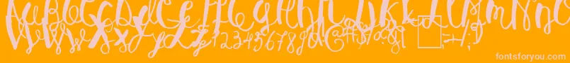 BaleySun-Schriftart – Rosa Schriften auf orangefarbenem Hintergrund