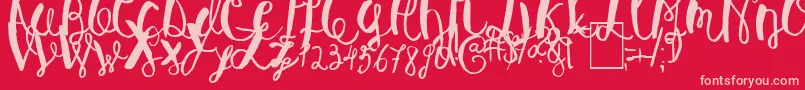 BaleySun Font – Pink Fonts on Red Background