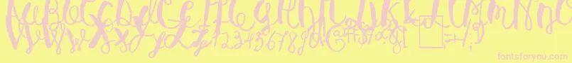 BaleySun Font – Pink Fonts on Yellow Background