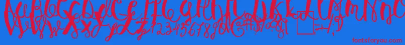 BaleySun Font – Red Fonts on Blue Background