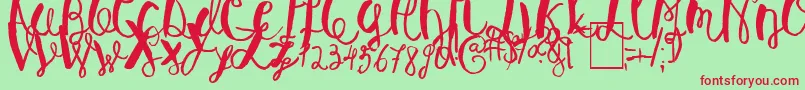 BaleySun Font – Red Fonts on Green Background