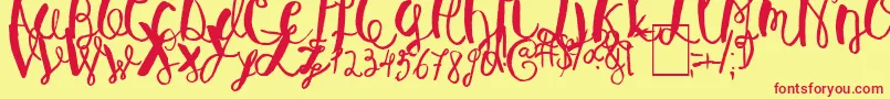 BaleySun Font – Red Fonts on Yellow Background