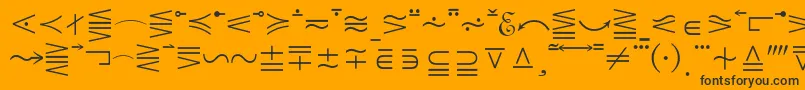 フォントMathematicalPi5 – 黒い文字のオレンジの背景