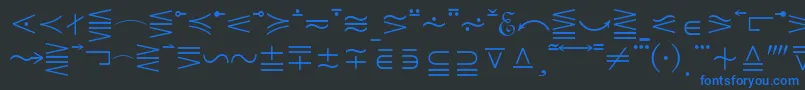 フォントMathematicalPi5 – 黒い背景に青い文字