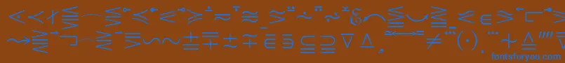 フォントMathematicalPi5 – 茶色の背景に青い文字