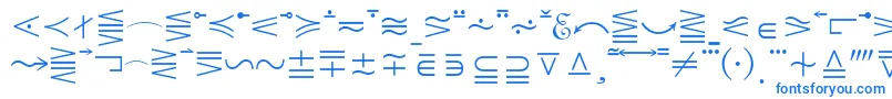 MathematicalPi5-fontti – siniset fontit valkoisella taustalla