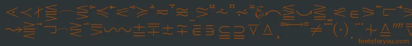 フォントMathematicalPi5 – 黒い背景に茶色のフォント