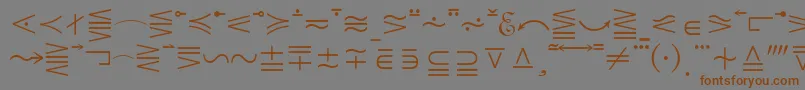 フォントMathematicalPi5 – 茶色の文字が灰色の背景にあります。