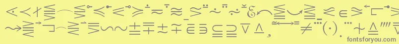 フォントMathematicalPi5 – 黄色の背景に灰色の文字