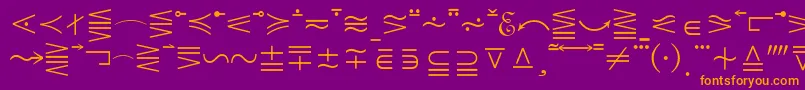 フォントMathematicalPi5 – 紫色の背景にオレンジのフォント