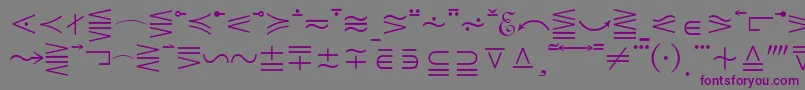 フォントMathematicalPi5 – 紫色のフォント、灰色の背景