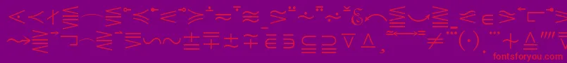 MathematicalPi5 Font – Red Fonts on Purple Background