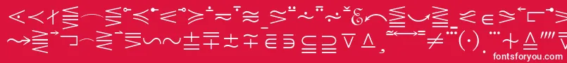 MathematicalPi5 Font – White Fonts on Red Background