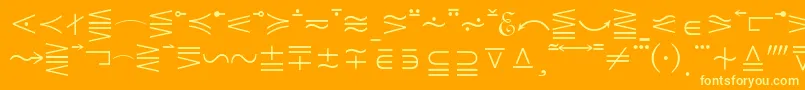 フォントMathematicalPi5 – オレンジの背景に黄色の文字