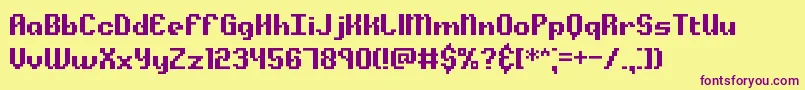 AlphaBetaBrk-fontti – violetit fontit keltaisella taustalla