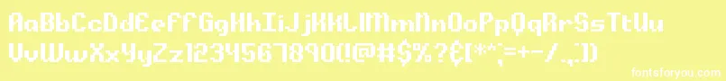 Шрифт AlphaBetaBrk – белые шрифты на жёлтом фоне