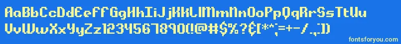 AlphaBetaBrk-fontti – keltaiset fontit sinisellä taustalla