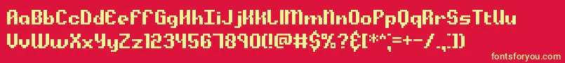 Шрифт AlphaBetaBrk – жёлтые шрифты на красном фоне