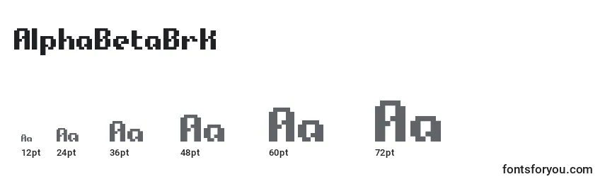 AlphaBetaBrk Font Sizes