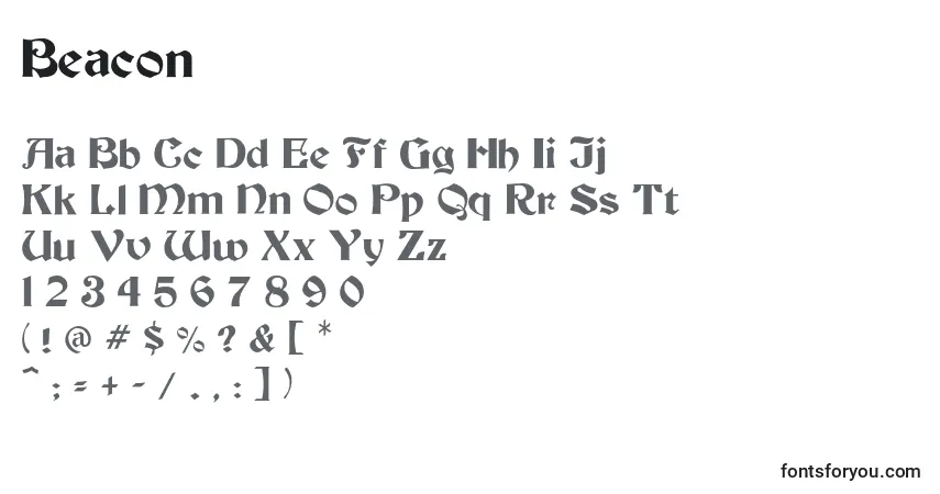 Schriftart Beacon (116571) – Alphabet, Zahlen, spezielle Symbole