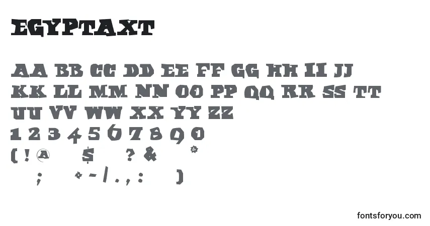 Fuente Egyptaxt - alfabeto, números, caracteres especiales